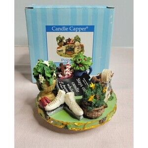 Candle Capper Old Virginia Candle Company POINSETTIA Candle Topper Christmas B59